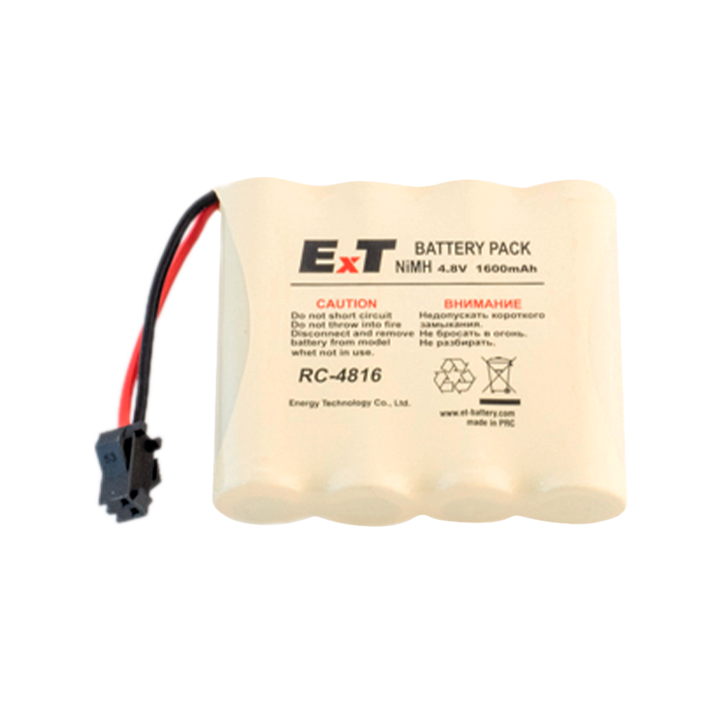 Аккумулятор ET RC-4816VTB BL1 белый большой, 4.8V, 1600mAh, Ni-Cd