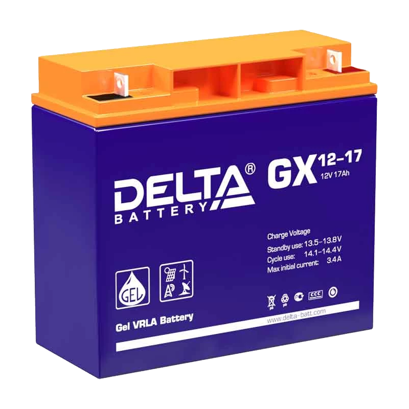 Аккумулятор свинцово-кислотный Delta GX 12-17 12V 17Ah (1/2)