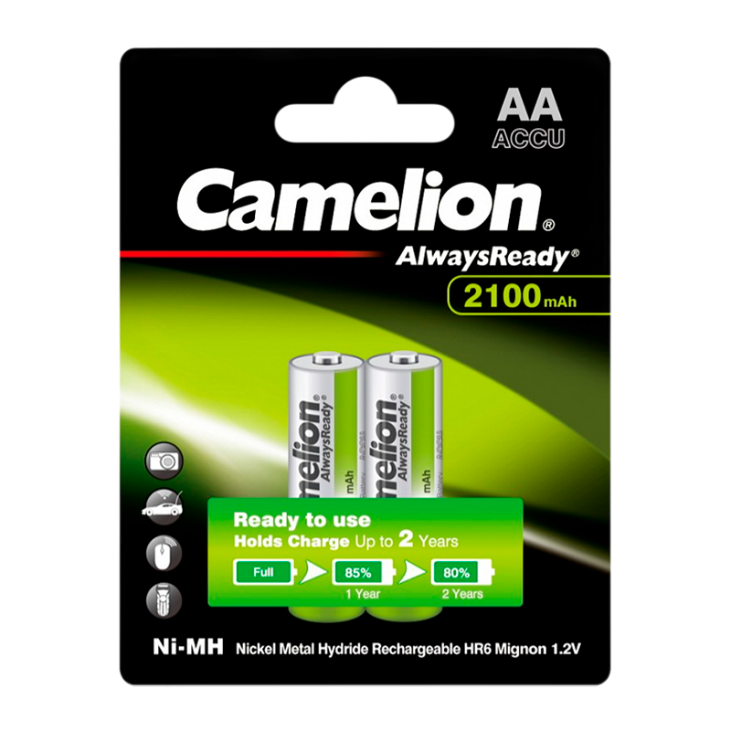 Аккумулятор предзаряженный RTU Camelion HR6 AA BL2 NI-MH Always Ready 2100mAh (2/24/384)