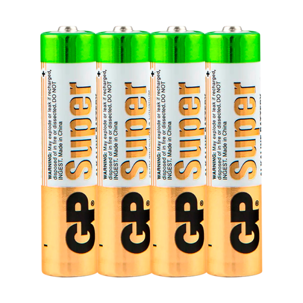 Батарейка GP Super LR03 AAA Shrink 4 Alkaline 1.5V (4/96/192/384)
