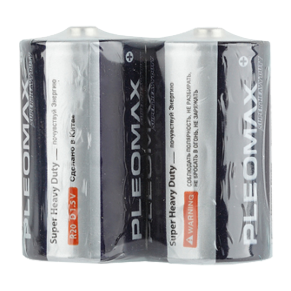 Батарейка Pleomax Super R20 D Shrink 2 Heavy Duty 1.5V (2/24/240/5760)