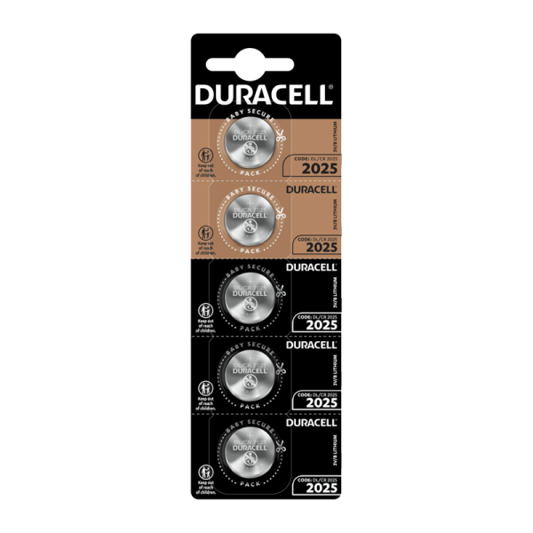 Батарейка Duracell CR2025 BL5 Lithium 3V (5/20/200)