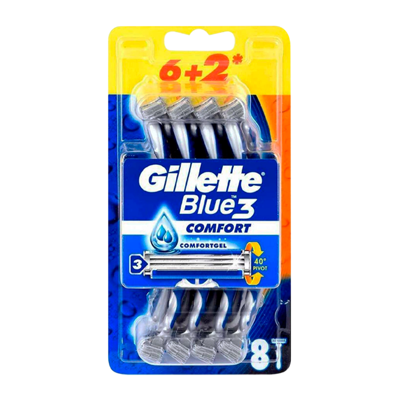 Бритва Gillette BLUE3 3 лезвия ENG 6+2шт. (1/6)