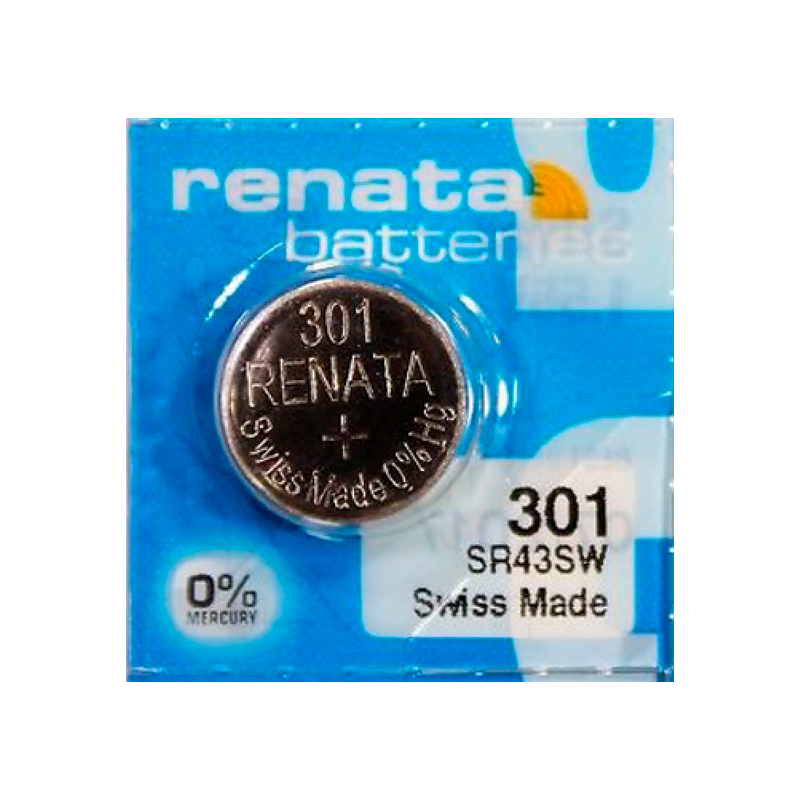 Батарейка Renata 301 (SR43SW) Silver Oxide 1.55V (1/10/100)