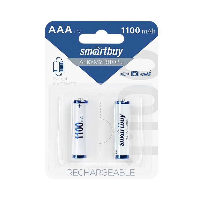 Аккумулятор бытовой Smartbuy HR03 AAA BL2 NI-MH 1100mAh (2/24/240)