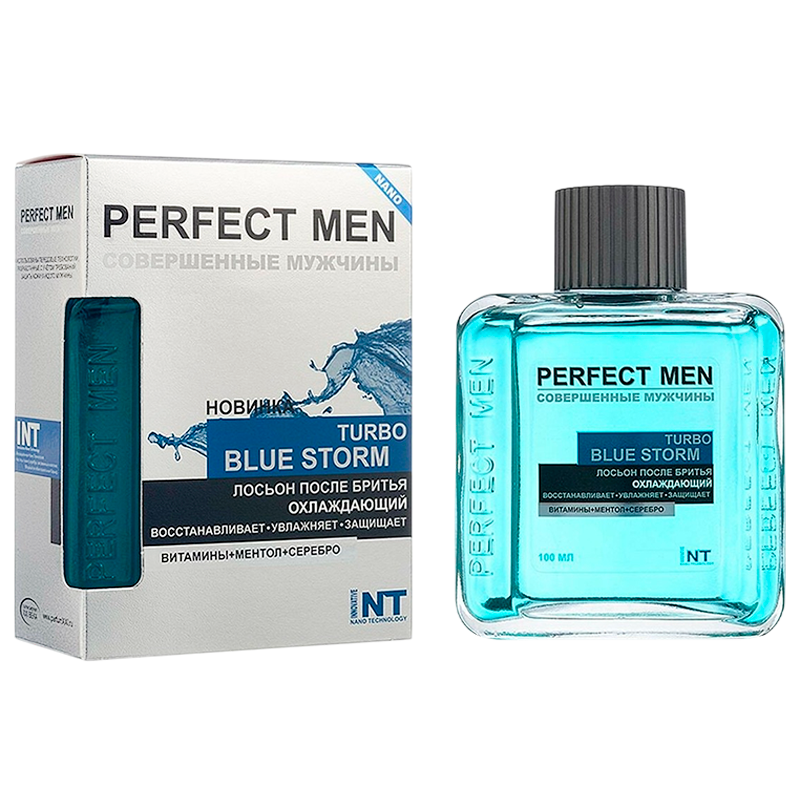 Лосьон после бритья XXI CENTURY Perfect Men Turbo BLUE STORM (охлаждающий) 100мл (1/48)
