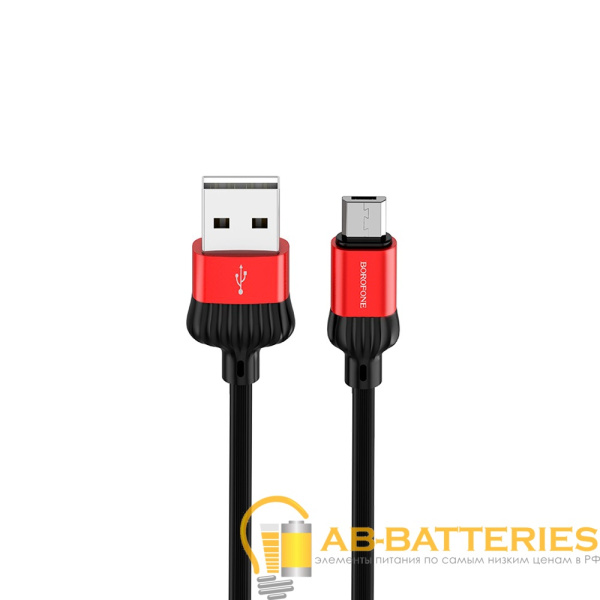 Кабель Borofone BX28 USB (m)-microUSB (m) 1.0м 2.4A ПВХ красный (1/360)