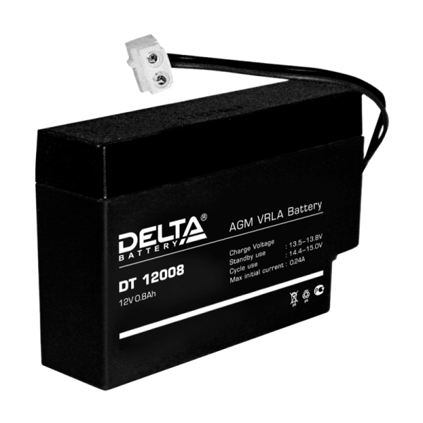 Аккумулятор свинцово-кислотный Delta DT 12008 Т13 12V 0.8Ah (1/20)