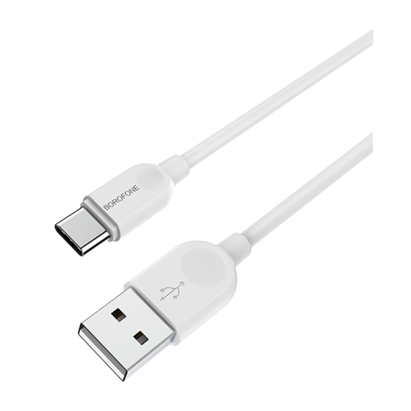 Кабель Borofone BX14 USB (m)-Type-C (m) 3.0м 2.4A ПВХ белый (1/360)