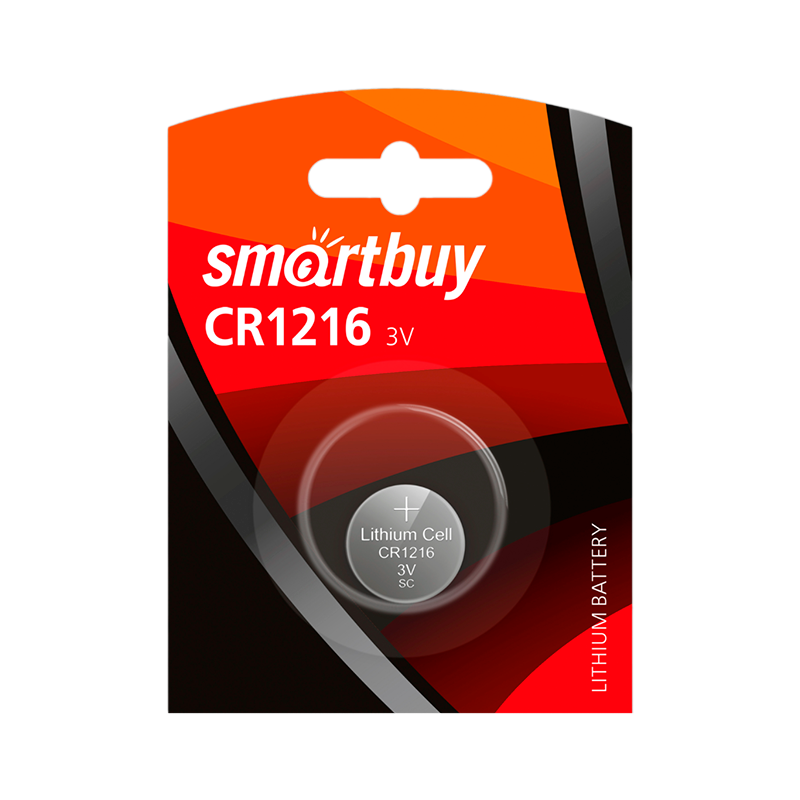 Батарейка Smartbuy CR1216 BL1 Lithium 3V (1/12/720)
