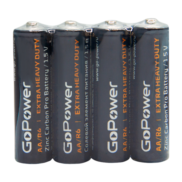 Батарейка GoPower R6 AA Shrink 4 Heavy Duty 1.5V (4/60/1200)