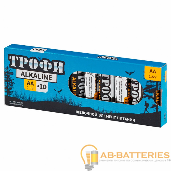 Батарейка Трофи LR6 AA BOX10 Alkaline 1.5V (10/300/18900)