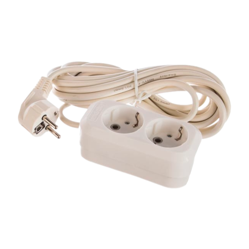 Удлинитель Smartbuy 2р.С/З 16A 5.0м ПВС белый (1/40)