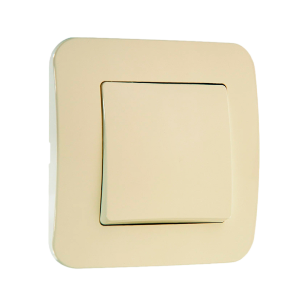 Выключатель Makel Light Lillium Natural 1-клав.10A пластик кремовый 55221 (1/12)