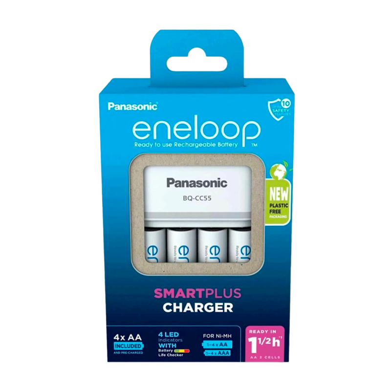 З/У для аккумуляторов Panasonic eneloop Smart-Quick Charger AA/AAA 4 слота +4AA 2000mAh (1/4)