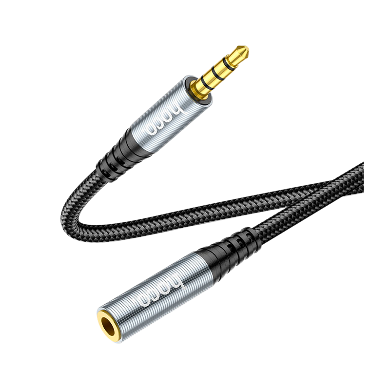 Кабель AUX HOCO UPA20 Jack 3.5mm (f)-Jack 3.5mm (m) 1.0м нейлон серый (1/31/310)