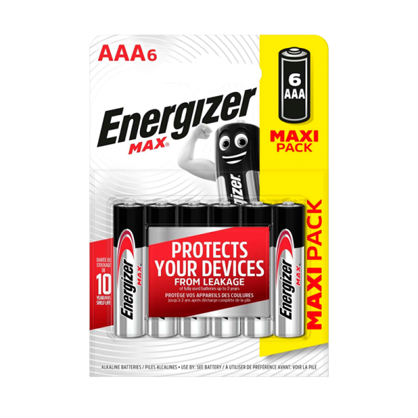 Батарейка Energizer MAX+Power seal LR03 AAA BL6 Alkaline 1.5V (6/72)