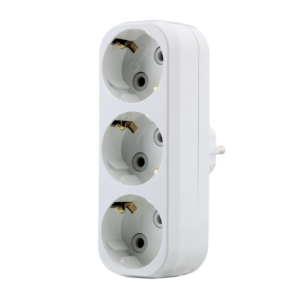 Разветвитель Makel 3р.С/З 16A белый 10033 (1/20)