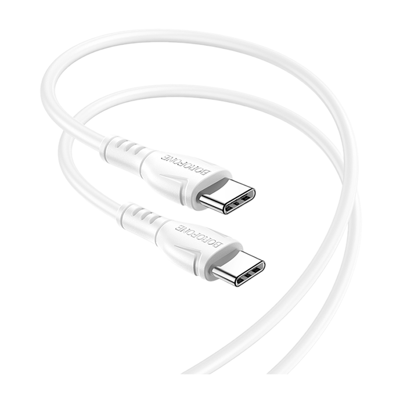 Кабель Borofone BX51 Type-C (m)-Type-C (m) 1.0м 3.0A 60W ПВХ белый (1/360)