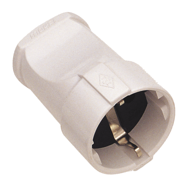 Розетка штепсельная Makel 1гн. С/З пластик белый 10003 (1/50)