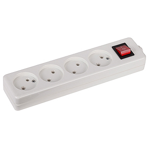 Колодка ЭРА K 4р.Б/З с выкл. белый (1/10/40)