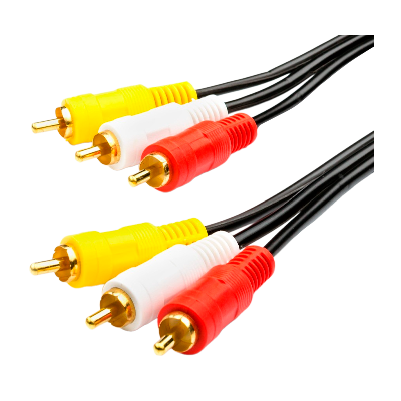 Кабель Atcom AT1002 3xRCA (m)-3xRCA (m) 1.0м силикон черный в пакете (1/10/500)