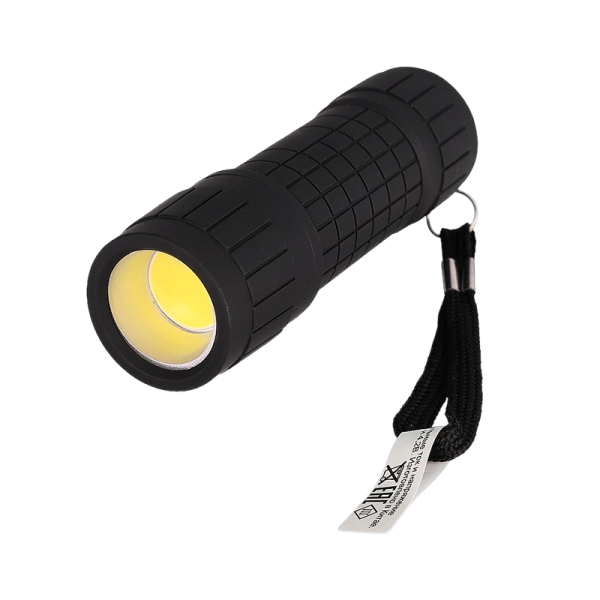 Фонарь универсальный Ultraflash LED16011 3W COB от батареек IP44 черный (1/6/96)