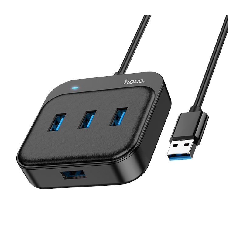USB-Хаб HOCO HB31 4USB Type-C (m) USB3.0 0.2м черный (1/19/190)