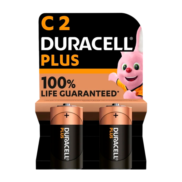 Батарейка Duracell Plus LR14 C BL2 Alkaline 1.5V (2/20/10120)