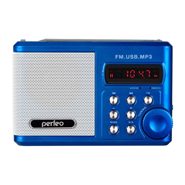 Радиоприемник Perfeo SV922 SOUND RANGER 3W пластик microSD USB/Jack3.5 синий