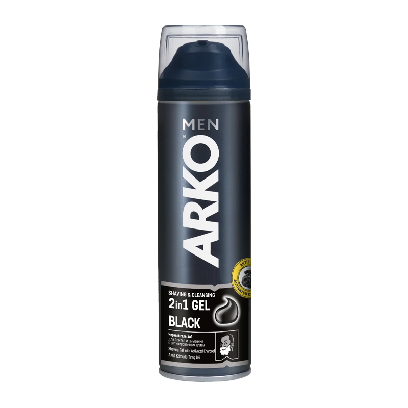 Гель для бритья и умывания Arko Black 200мл (1/24)