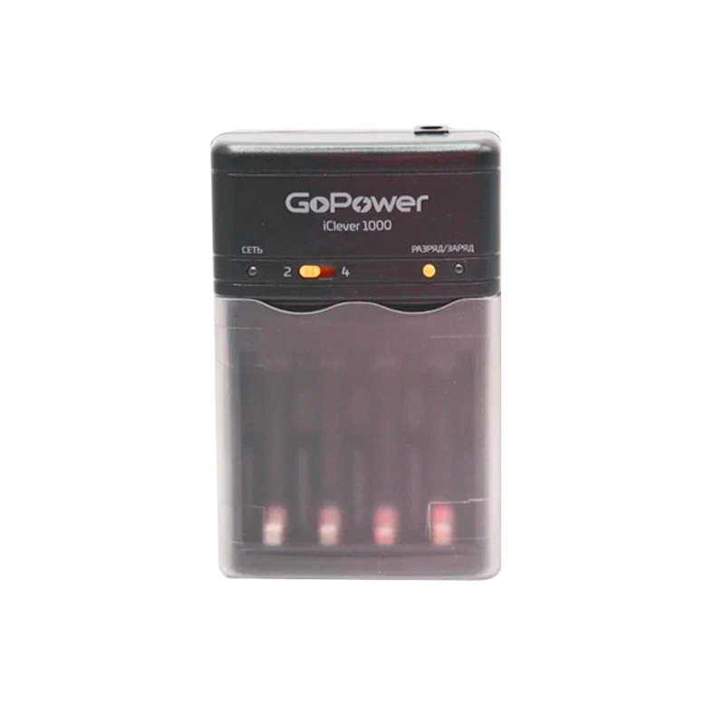 З/У для аккумуляторов GoPower iClever1000 Ni-MH/Ni-Cd 4 слота (1/15/30)