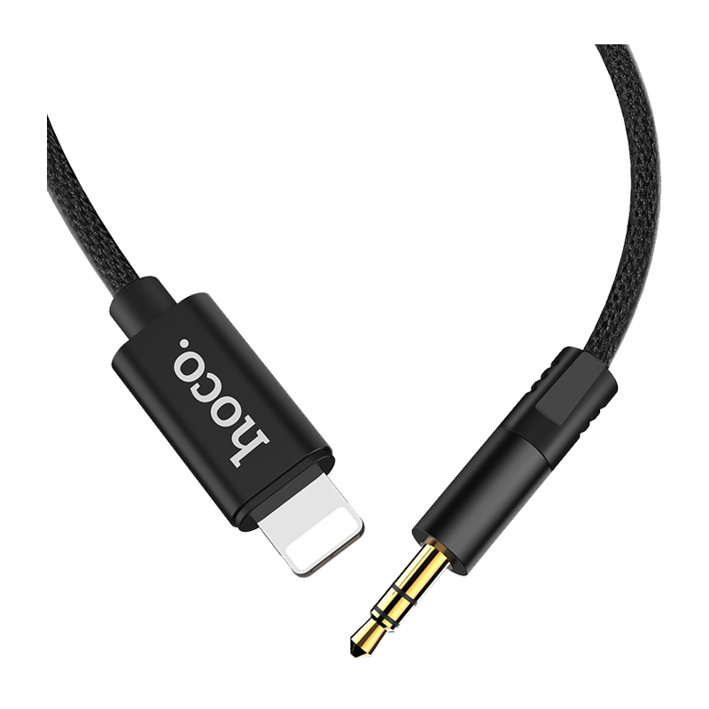 Кабель AUX HOCO UPA13 Jack 3.5mm (m)-Lightning (m) 1.0м ПВХ черный (1/21/210)
