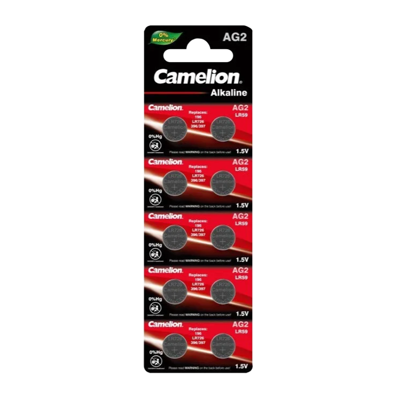 Батарейка Camelion G2/LR726/LR59/396A/196 BL10 Alkaline 1.5V (10/100/3600)