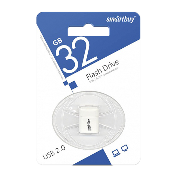 Флеш-накопитель Smartbuy Lara 32GB USB2.0 пластик белый