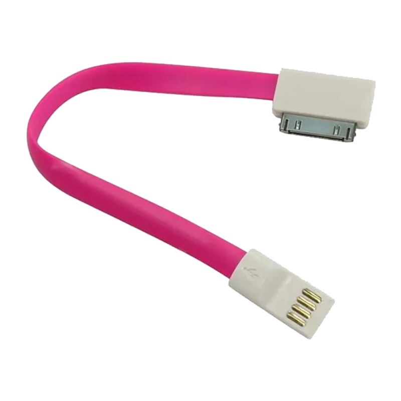 Кабель Smartbuy iK-402m USB (m)-Apple 30pin (m) 0.2м 1.4A силикон розовый (1/350)