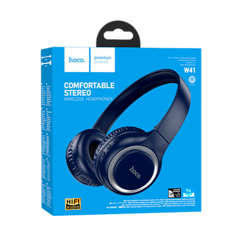 Наушники полноразмерные HOCO W41 bluetooth 5.3 синий (1/60)