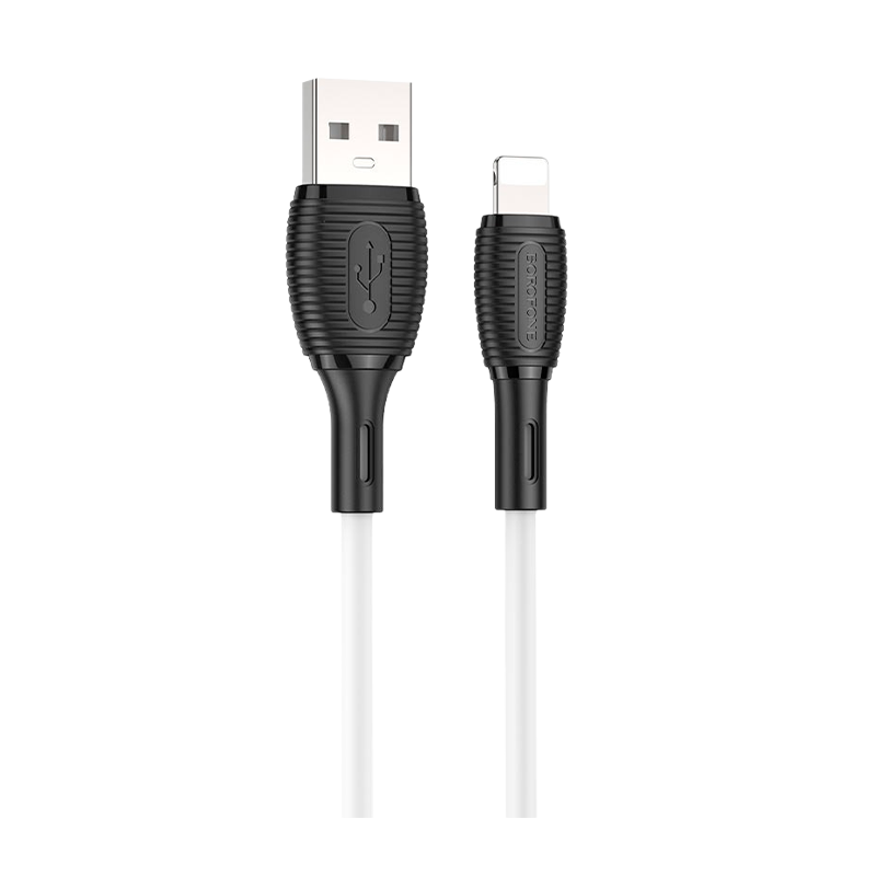 Кабель Borofone BX86 USB (m)-Lightning (m) 1.0м 2.4A силикон белый (1/360)
