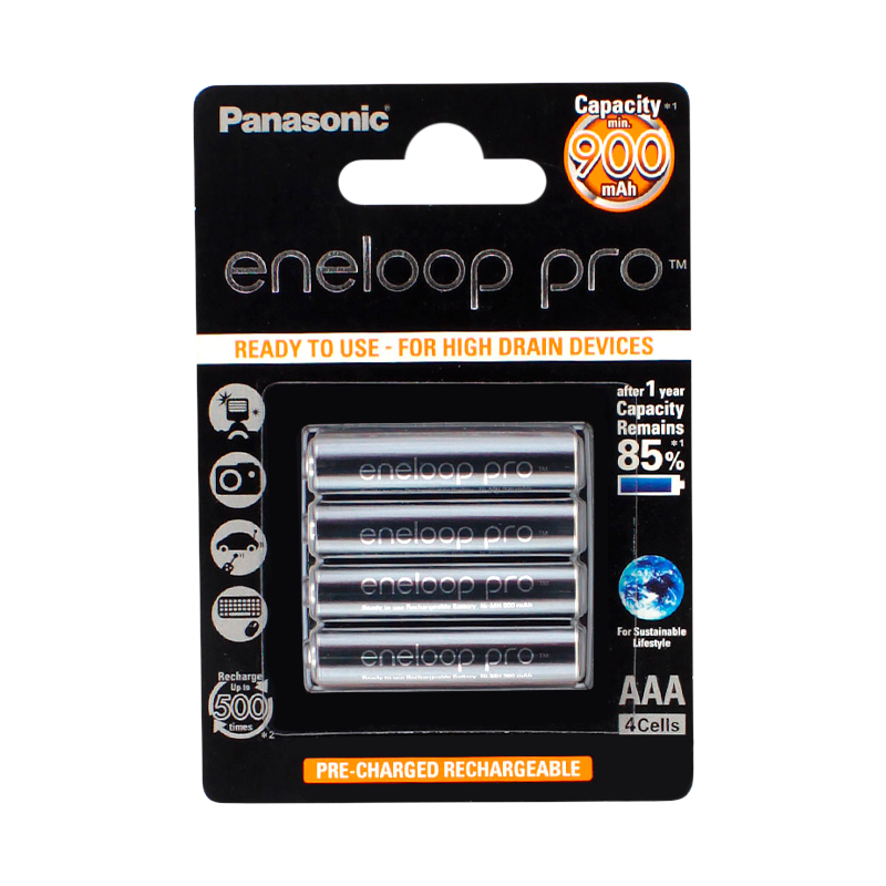 Аккумулятор предзаряженный RTU Panasonic HR03 AAA BL4 NI-MH eneloop pro 900mAh (4/48/576)