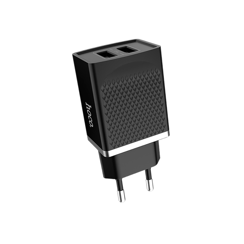 Сетевое З/У HOCO C43A 2USB 2.4A черный (1/21/126)