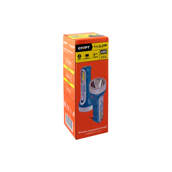 Фонарь туристический Старт LHE 503-B1 3W 3LED от аккумулятора прямая подзарядка синий