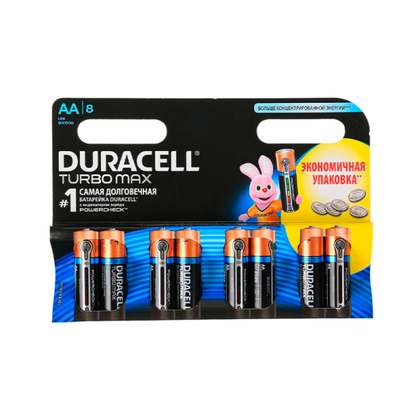 Батарейка Duracell TURBO MAX LR6 AA BL8 Alkaline 1.5V (8/96)