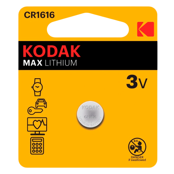 Батарейка Kodak MAX CR1616 BL1 Lithium 3V (1/60/240/50400)