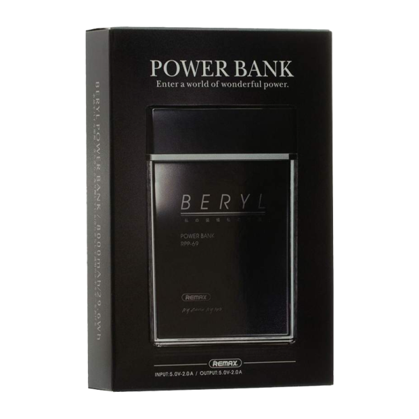 Внешний аккумулятор Remax RPP-69 Beryl 8000mAh 2.0A 2USB черный