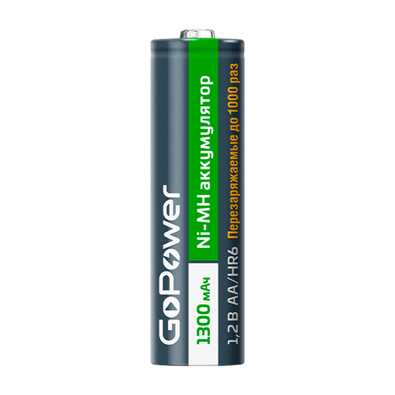 Аккумулятор бытовой GoPower HR6 AA BL2 NI-MH 1300mAh (2/20/240)