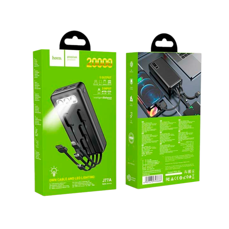 Внешний аккумулятор HOCO J77 10000mAh дисплей черный