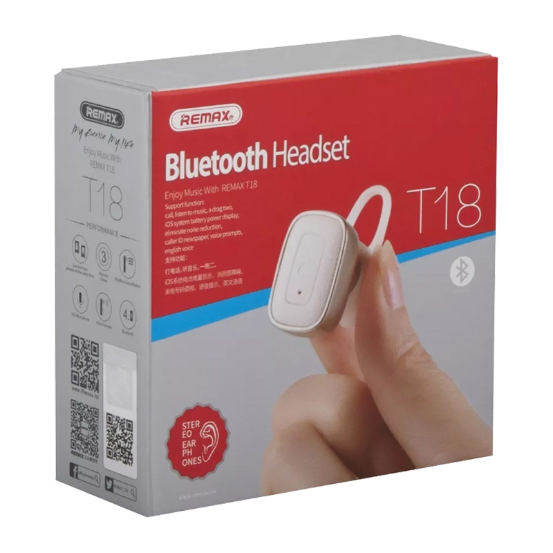 Bluetooth гарнитура REMAX RB-T18 Белый