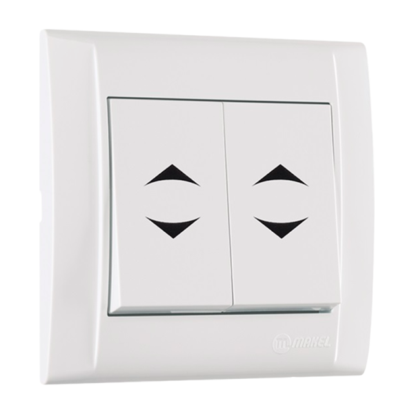 Выключатель Makel Defne 2-клав.10A пластик проходной белый 42001026 (1/12)