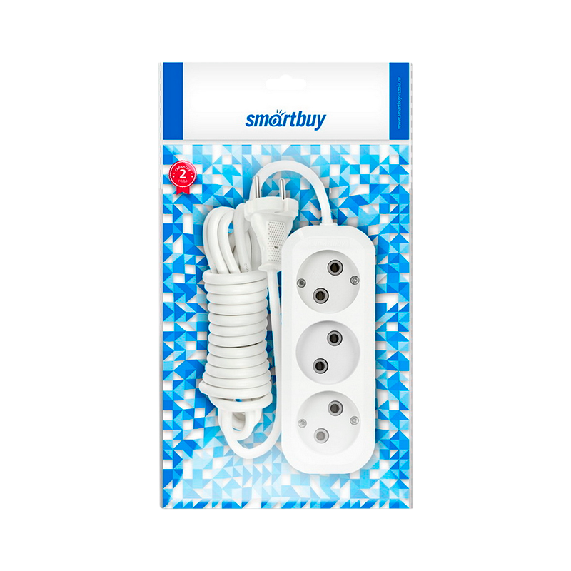 Удлинитель Smartbuy 3р.Б/З 10A 10.0м ПВС (1/30)