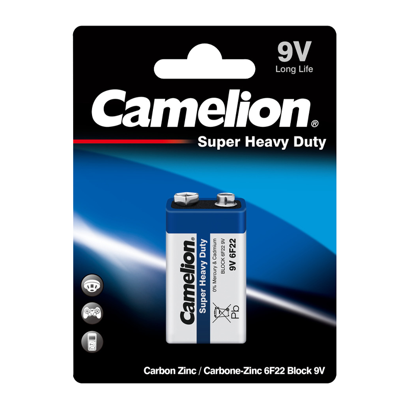Аккумулятор бытовой Camelion Крона 6F22 Shrink 1 NI-MH 9V 200mAh (1/10)